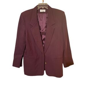 Alfred Dunner Women's Blazer Jacket Size 14 Purple Button Front Pockets